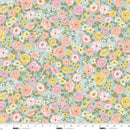 Serene Blue Multi Floral Layla 44"/45" Cotton Fabric per Yard