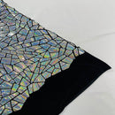Shattered Glassed Metallic Foil Stretch Velvet Fabric