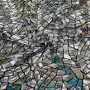 Shattered Glassed Metallic Foil Stretch Velvet Fabric