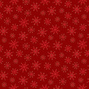 Snowflakes Metallic Red Merry Mix 43"/44" Cotton Fabric Per Yard