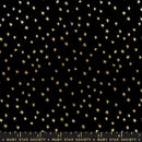 Starry Mini Starry Black Gold Cotton 43"/44" Fabric Per Yard