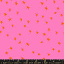 Starry Vivid Pink Cotton 43"/44" Fabric Per Yard