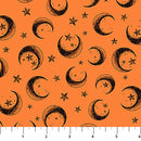 Stars Orange 44"/45" Cotton Fabric Per Yard