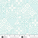 Sun Print Whisper Teal Stencil 44"/45" Fabric Per Yard