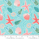 Surf Reef Sea Shells Cotton 44"/45" Fabric Per Yard