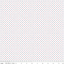Swiss Dot On White Patriotic 44"/45" Cotton Fabric Per Yard