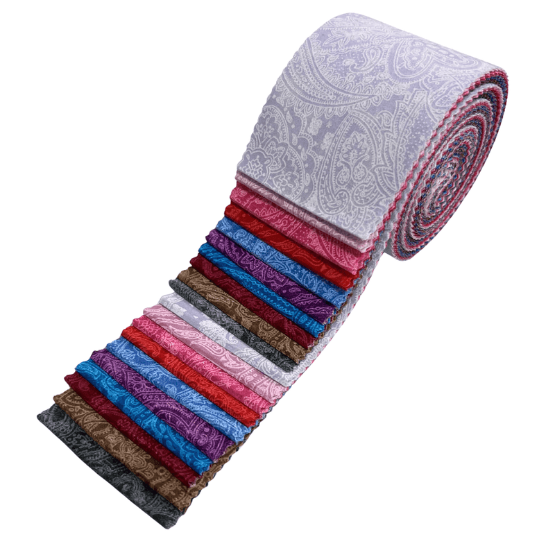 Colorful tie with a paisley pattern on a white background