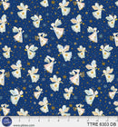 Turnowsky Treasures Allover Angels Dark Blue 44"/45" Cotton Fabric Per Yard
