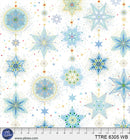 Turnowsky Treasures Delicate Snowflakes White Blue 44"/45" Cotton Fabric Per Yard