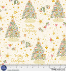 Turnowsky Treasures Merry Christmas Trees Allover Ecru 44"/45" Cotton Fabric Per Yard