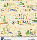 Turnowsky Treasures Merry Christmas Lettering Allover Ecru 44"/45" Cotton Fabric Per Yard
