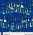 Turnowsky Treasures Snowdrifts Allover Dark Blue 44"/45" Cotton Fabric Per Yard