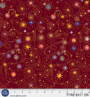 Turnowsky Treasures Scrolls and Stars Allover Dark Red 44"/45" Cotton Fabric Per Yard