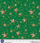 Turnowsky Treasures Swirling Stars Green 44"/45" Cotton Fabric Per Yard