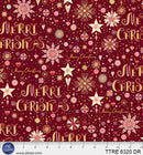 Turnowsky Treasures Peppermint Merry Christmas Allover Dark Red 44"/45" Cotton Fabric Per Yard