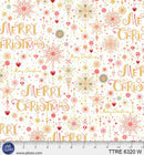 Turnowsky Treasures Peppermint Merry Christmas Allover White 44"/45" Cotton Fabric Per Yard