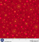 Turnowsky Treasures Shimmering Star Ditzy Red 44"/45" Cotton Fabric Per Yard