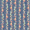 Tapestry Gilded Garland Soft Blue Cotton 43/44" Fabric Per Yard