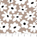 Taupe Daisies Soho Cotton 44"/45" Fabric Per Yard