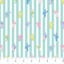 Teal Strips Springtime Squishmallows Cotton 44"/45" Fabric Per Yard