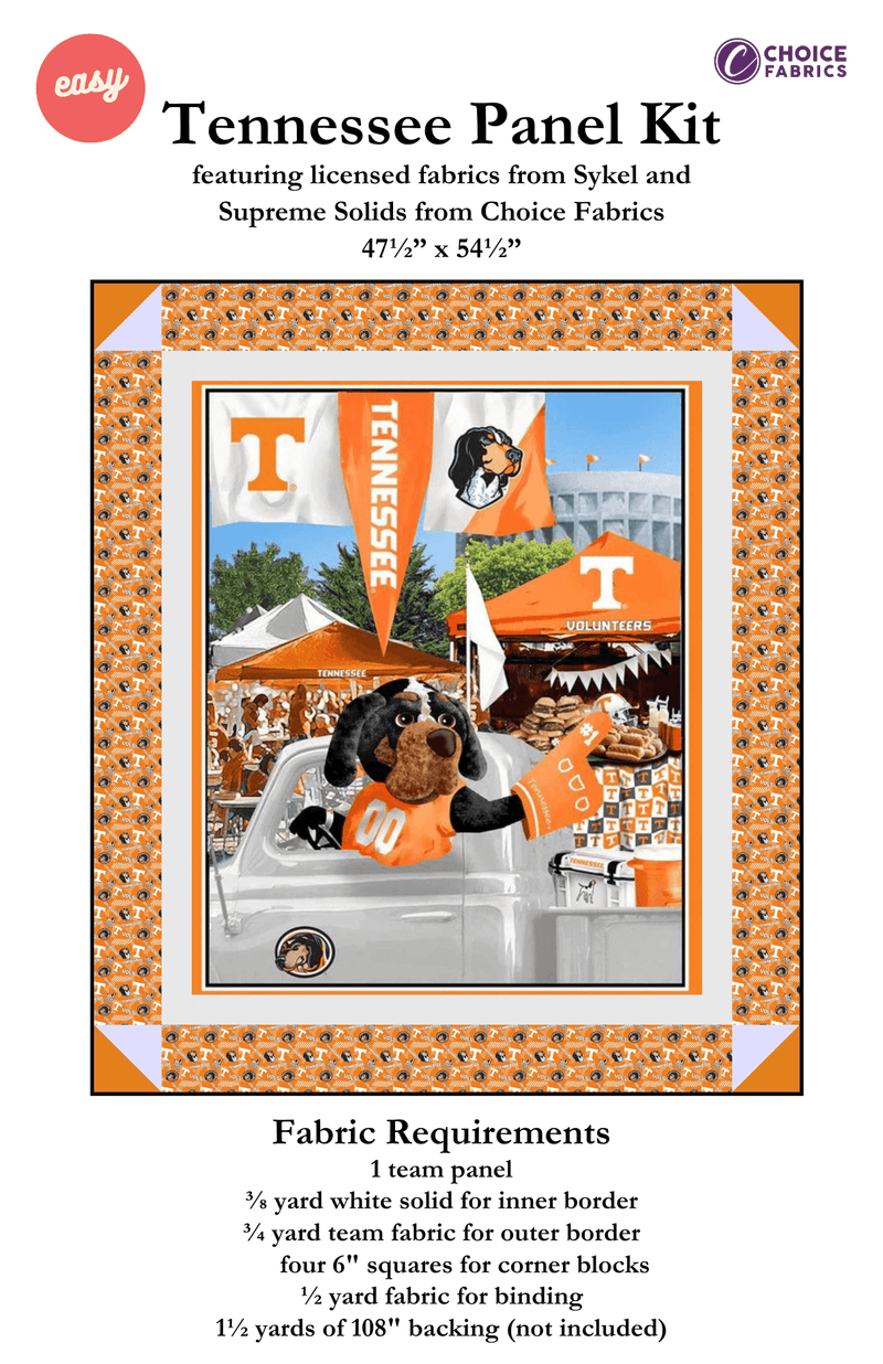 Tennessee Volunteers - Tailgate Panel - Quilt Kit