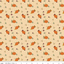 The Awe of Autumn Pumpkins Latte 43"/44" Fabric Per Yard
