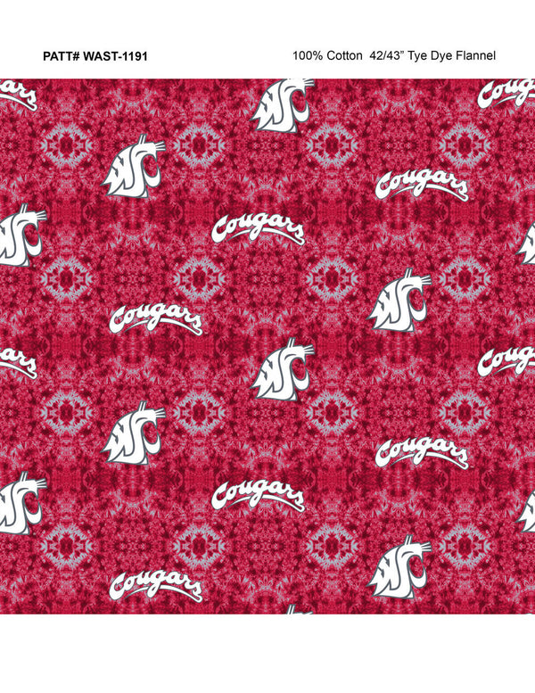 Washington State Cougars - Flannel Tie Dye