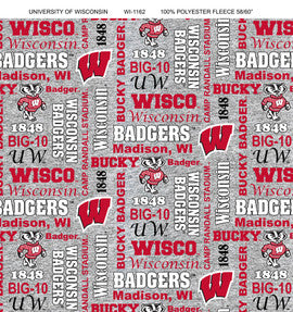 Wisconsin Badgers - Fleece - Heather Verbiage