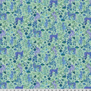 Wanderlust Big Cats Quilting Cuddle Blue Fabric per yard