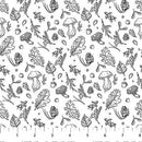Nature's Sketchbook - White/Black 28531-10 - Cotton 44"/45" Fabric Per Yard