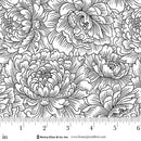 White Black Peony Monotone Scarlet's Treasure 44"/45" Cotton Fabric Per Yard