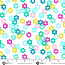 Color Pop Playground - White Hexie Garden - Cotton 44"/45" Fabric Per Yard