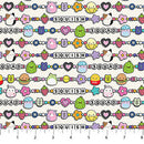 White Joyful 44"/45" Cotton Fabric Per Yard