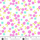 Color Pop Playground - White Starry Blooms - Cotton 44"/45" Fabric Per Yard