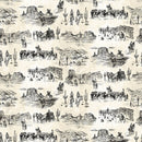 White & Cream Southwest Minis Toile 44/45" Cotton Fabric Per Yard