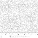 White on White Peony Monotone Scarlet's Treasure 44"/45" Cotton Fabric Per Yard