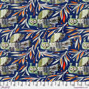 Winter Owl Dark Blue Cotton 44"/45" Fabric Per Yard