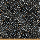 Black Tools Hammer Down 43"/44" Fabric Per Yard