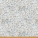 Light Gray Tools Hammer Down 43"/44" Fabric Per Yard