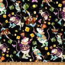 Black Mousing Around 43"/44" Fabric Per Yard