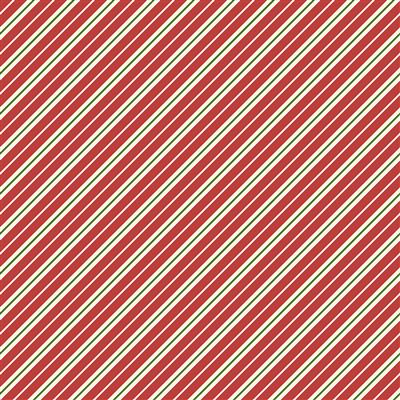 Gingerbread Christmas - Diagonal Stripe - Red