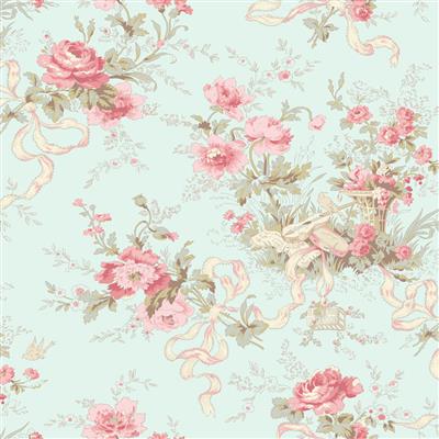 Charlotte - Cottage Floral - Light Turquoise