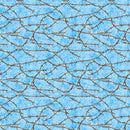 Yippie Ki Yay! Barbed Wire Light Blue Cotton 44"/45" Fabric Per Yard