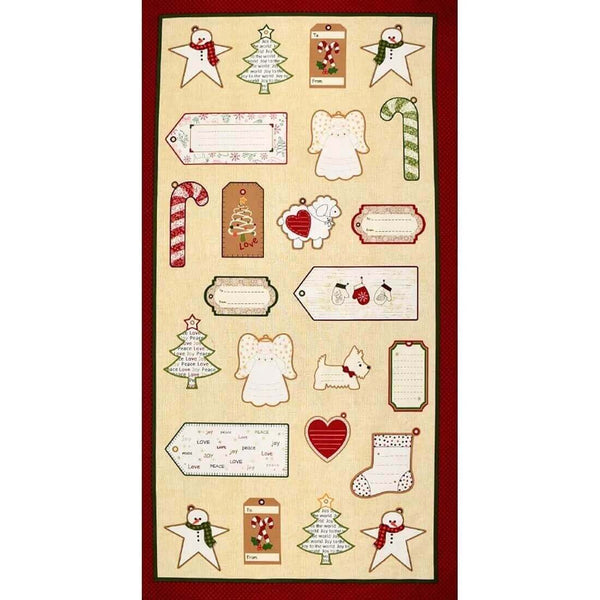 Wrapped in Joy - Christmas Gift Labels - 23" Panel