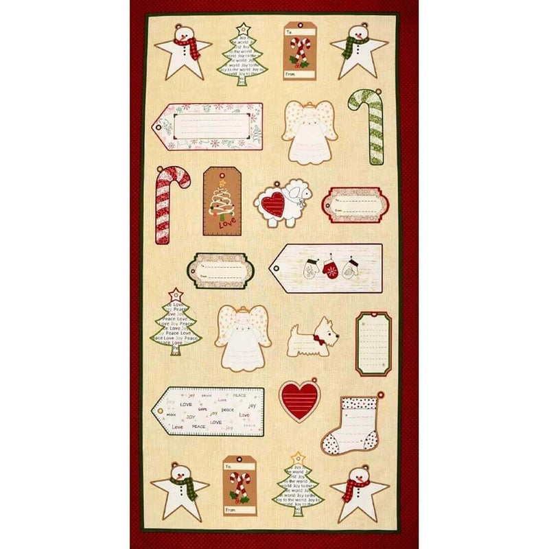 Wrapped in Joy - Christmas Gift Labels - 23" Panel