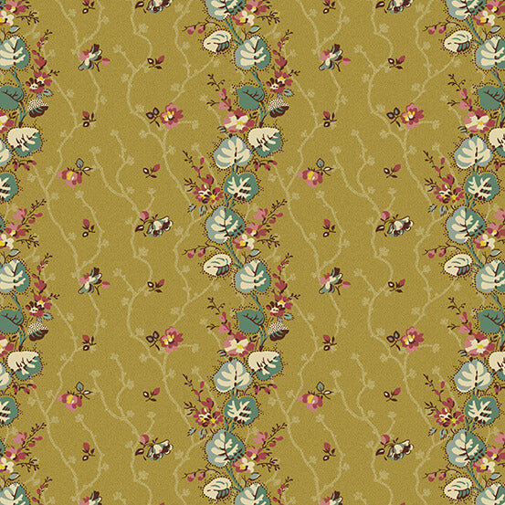 Anne's English Scrapbox - Floral Stripe - Moss