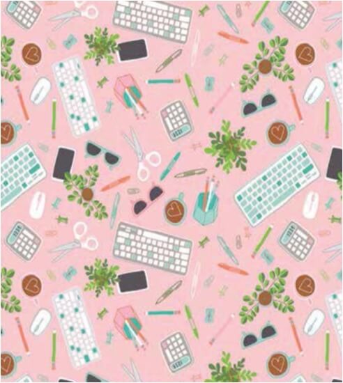 Desk Flat Lay - Home Office Collection - Pink