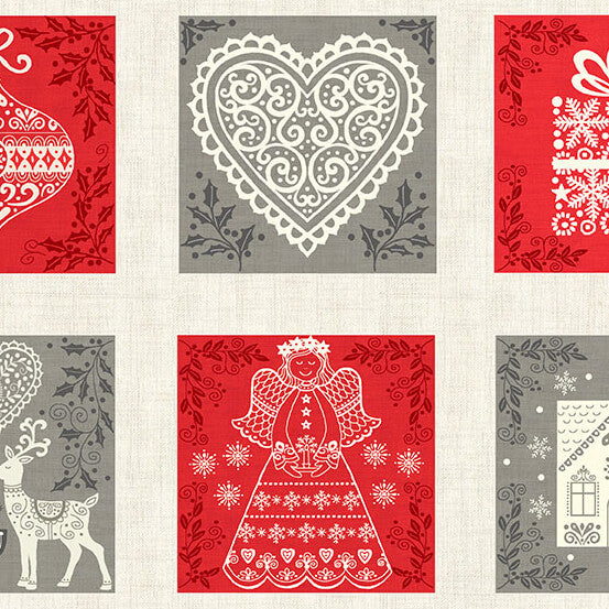 Scandi - Christmas Motifs Panel (24" x 44")
