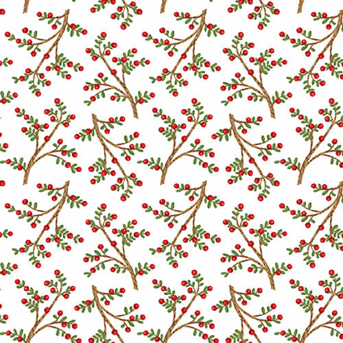 Snow Place Like Home - Tossed Berries - White (Flannel)