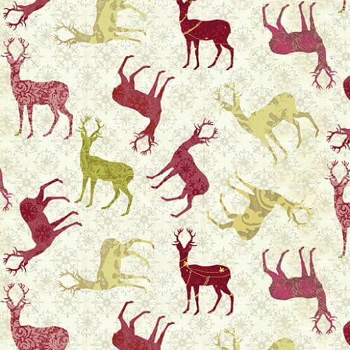 Christmas Magic - Deer - Ivory & Red